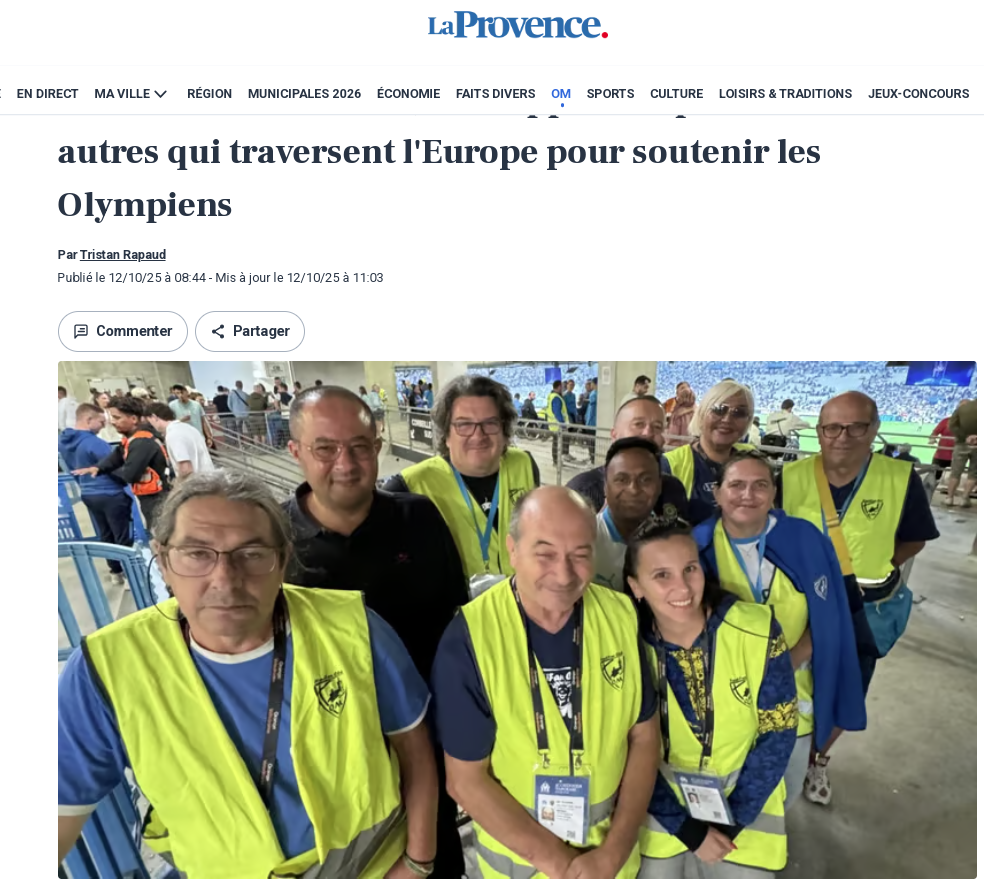 Article de la Provence du 12 octobre 2025