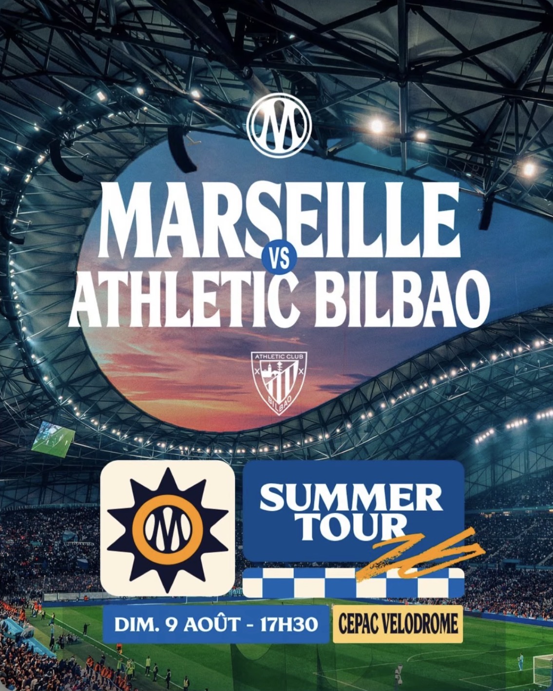 Match amical au CEPAC Vélodrome OM vs Ath. BILBAO le 09 août 26 à 17h30   Victoire: 3-1