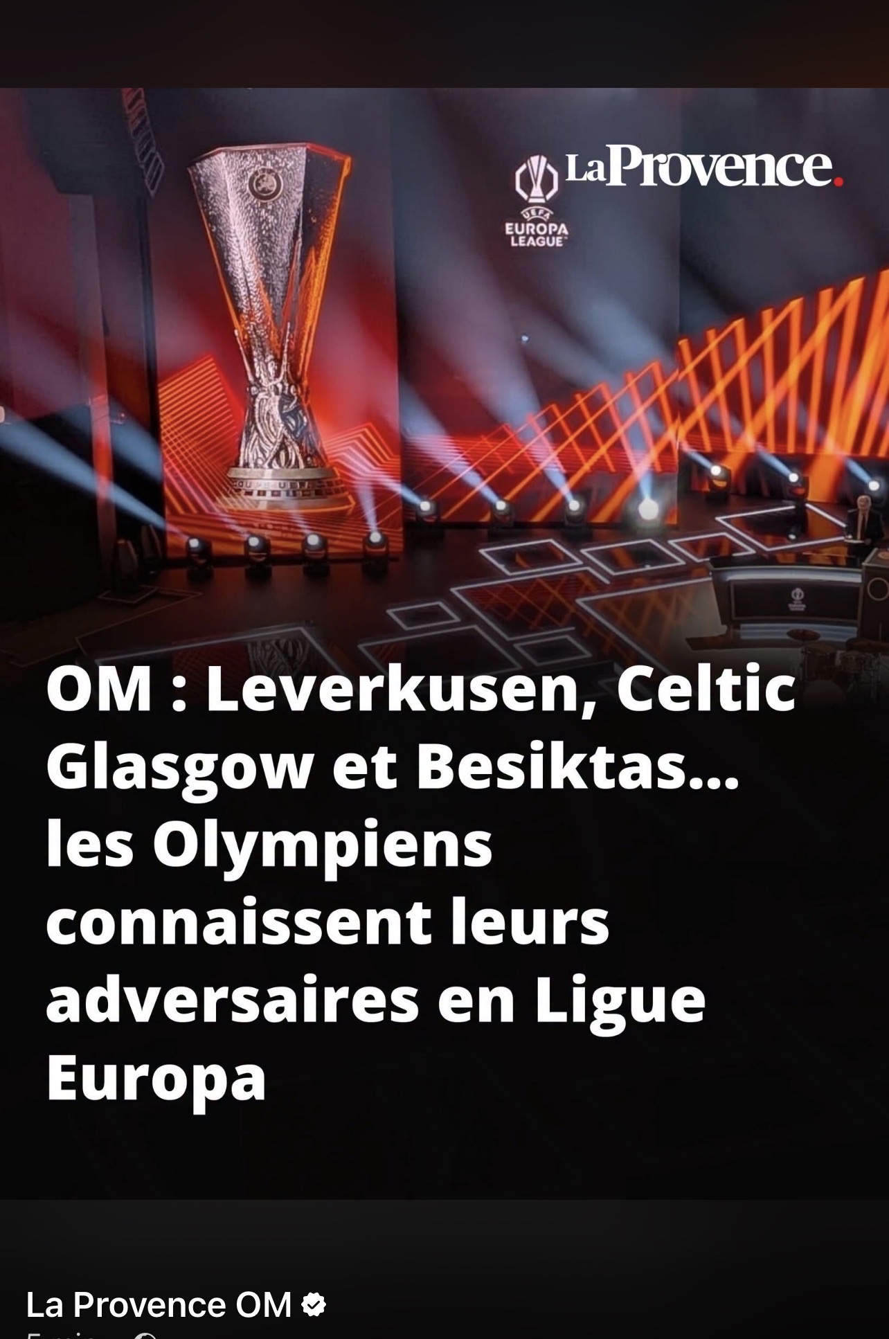 Tirage Europa Ligue 26/27